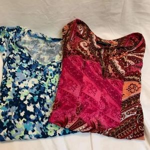 Lot of 2 Size Small Ladies Short Sleeve Pullover Tunics